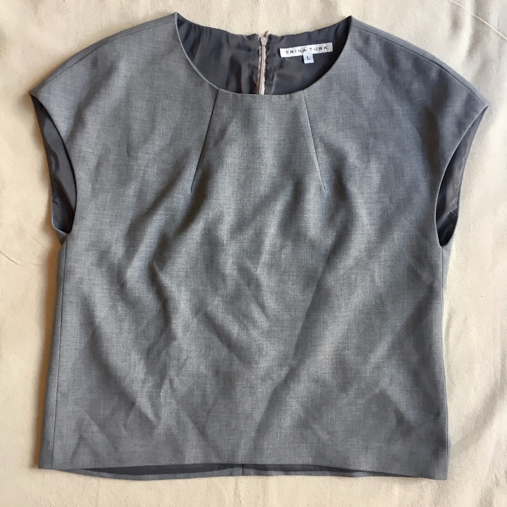 Trina Turk Carola Blouse, Mineral Grey, Large