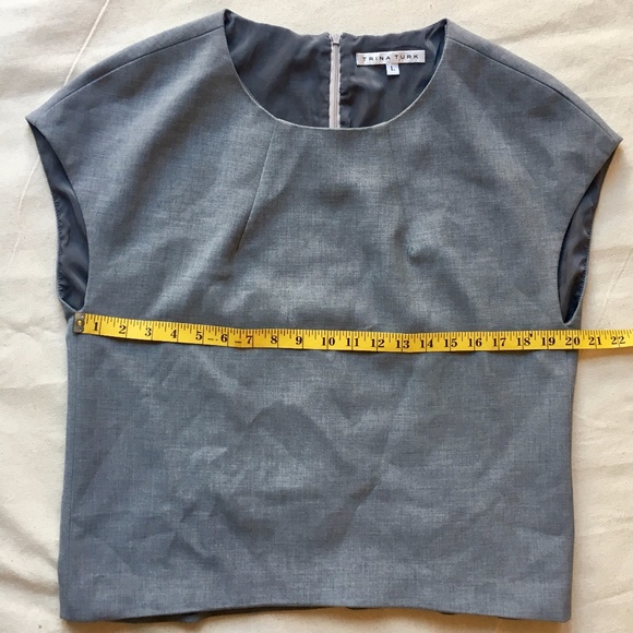 Trina Turk Carola Blouse, Mineral Grey, Large - Picture 6 of 7