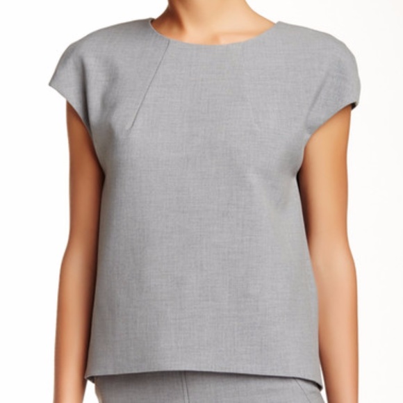 Trina Turk Carola Blouse, Mineral Grey, Large - Picture 2 of 7