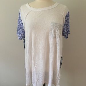 J. Crew Linen Ditsy Floral Tee