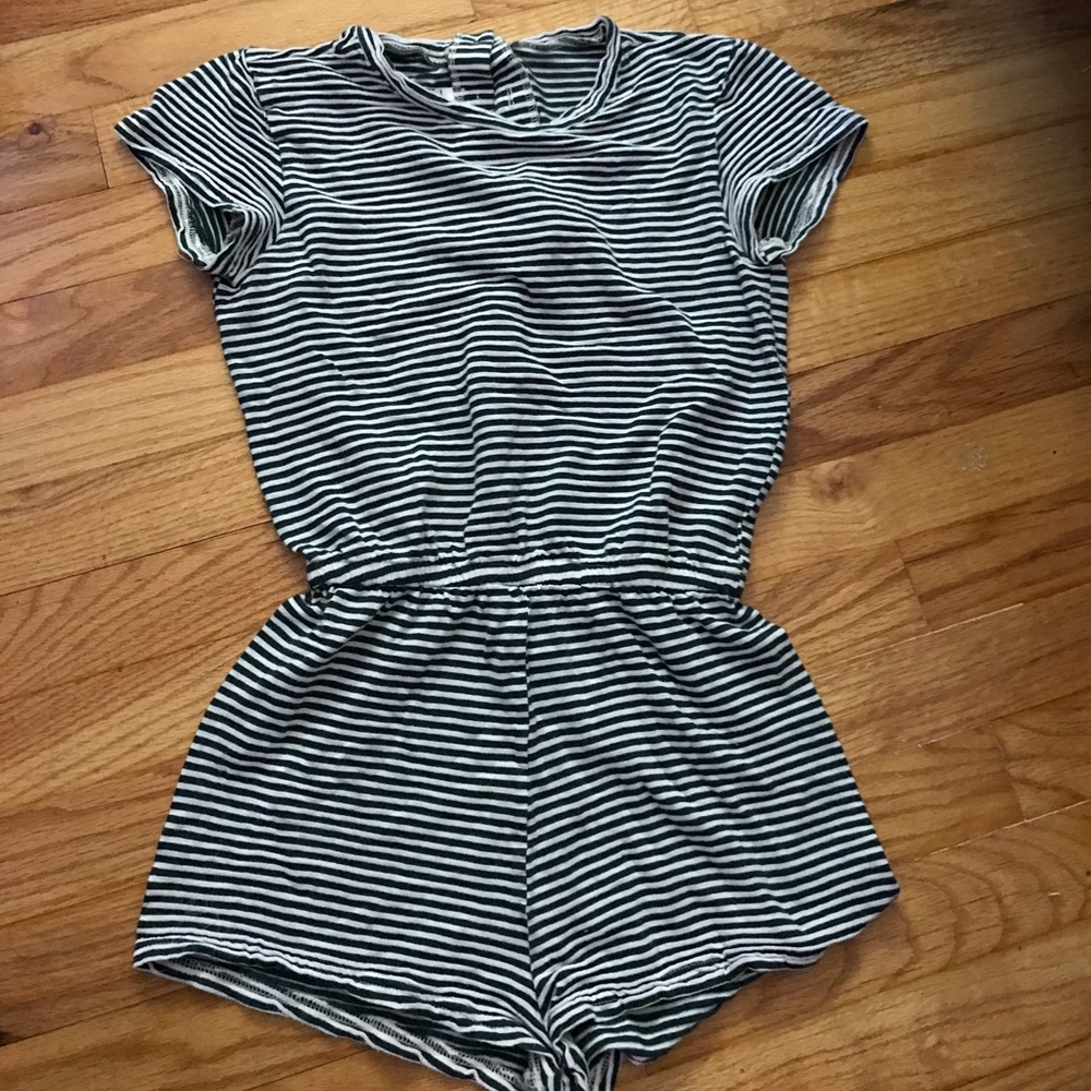 Striped tee shirt romper