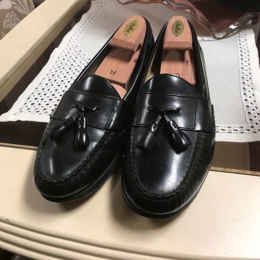 ⬇️ Black Leather Tassel Loafers 11.5D Mint