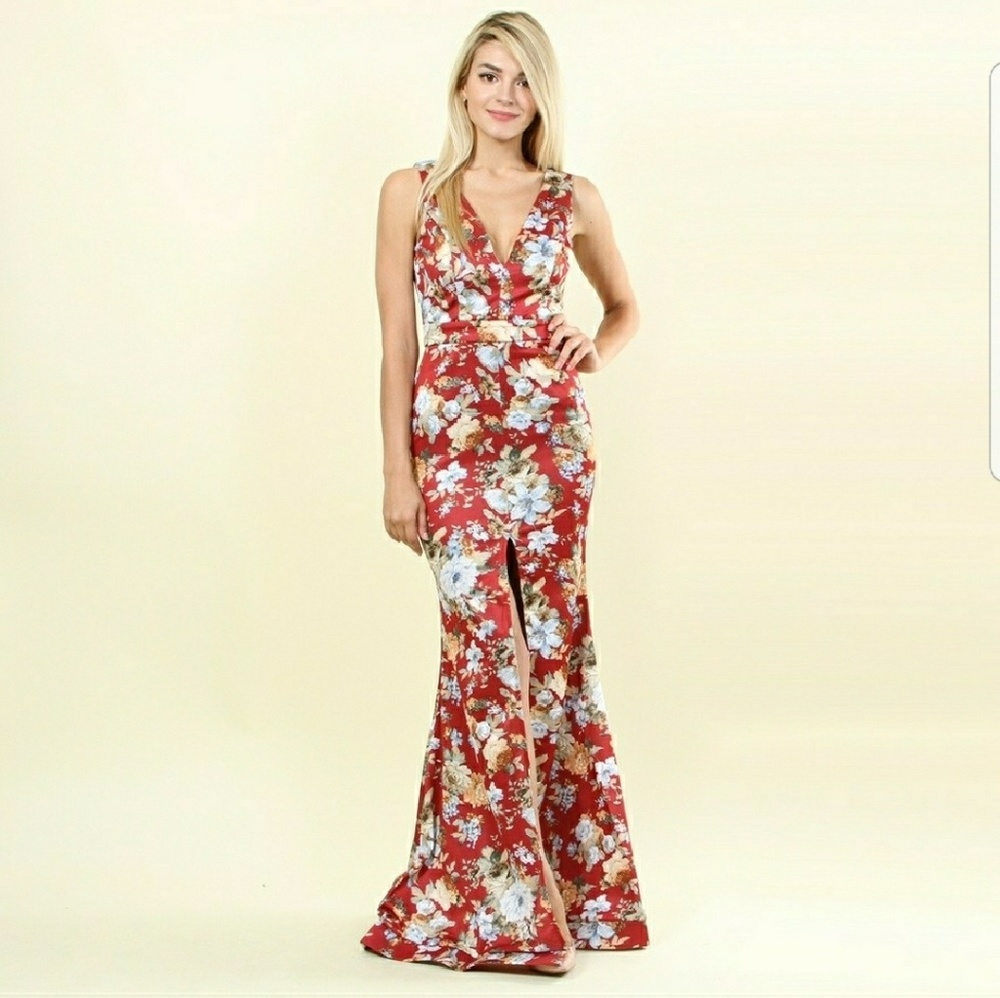 Mermaid Floral Maxi Dress