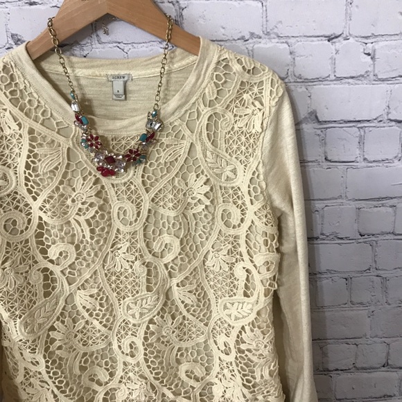 J. Crew Tops - {J. Crew} eyelet lace sweatshirt