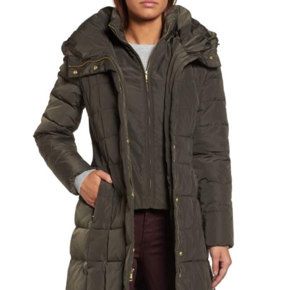 Cole Haan Box Quilt Down Coat 40" Size XL
