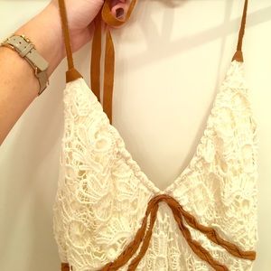 Venus crochet off white halter dress