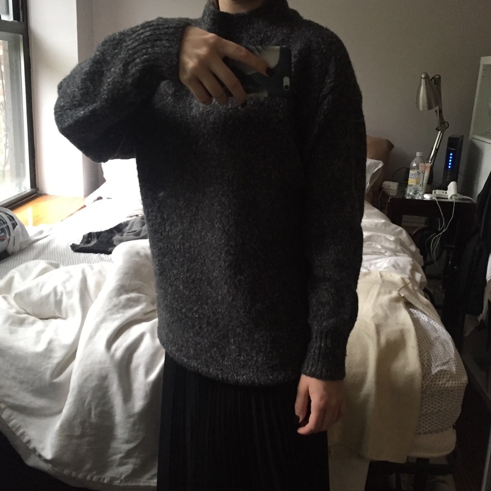 Grey&Black Uniqlo Turtleneck Jumper