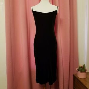 velvet draped neckline dress