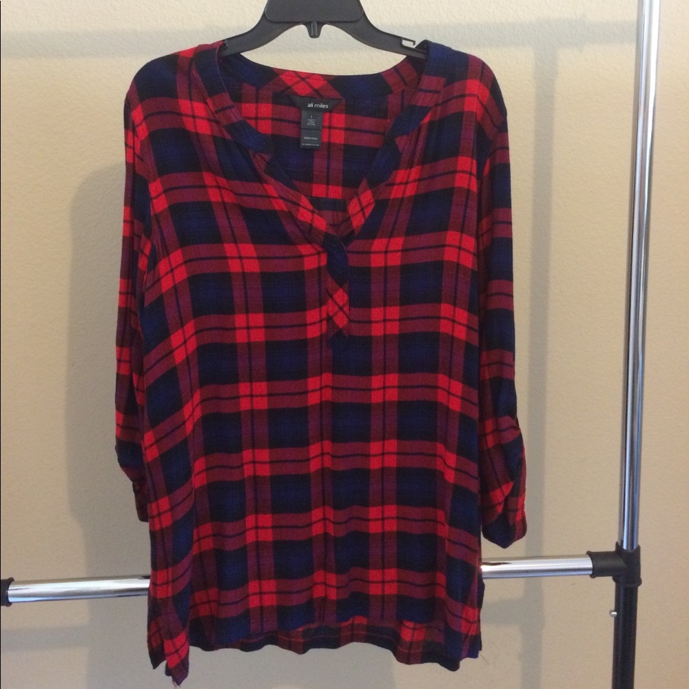 Ali Miles plaid pullover