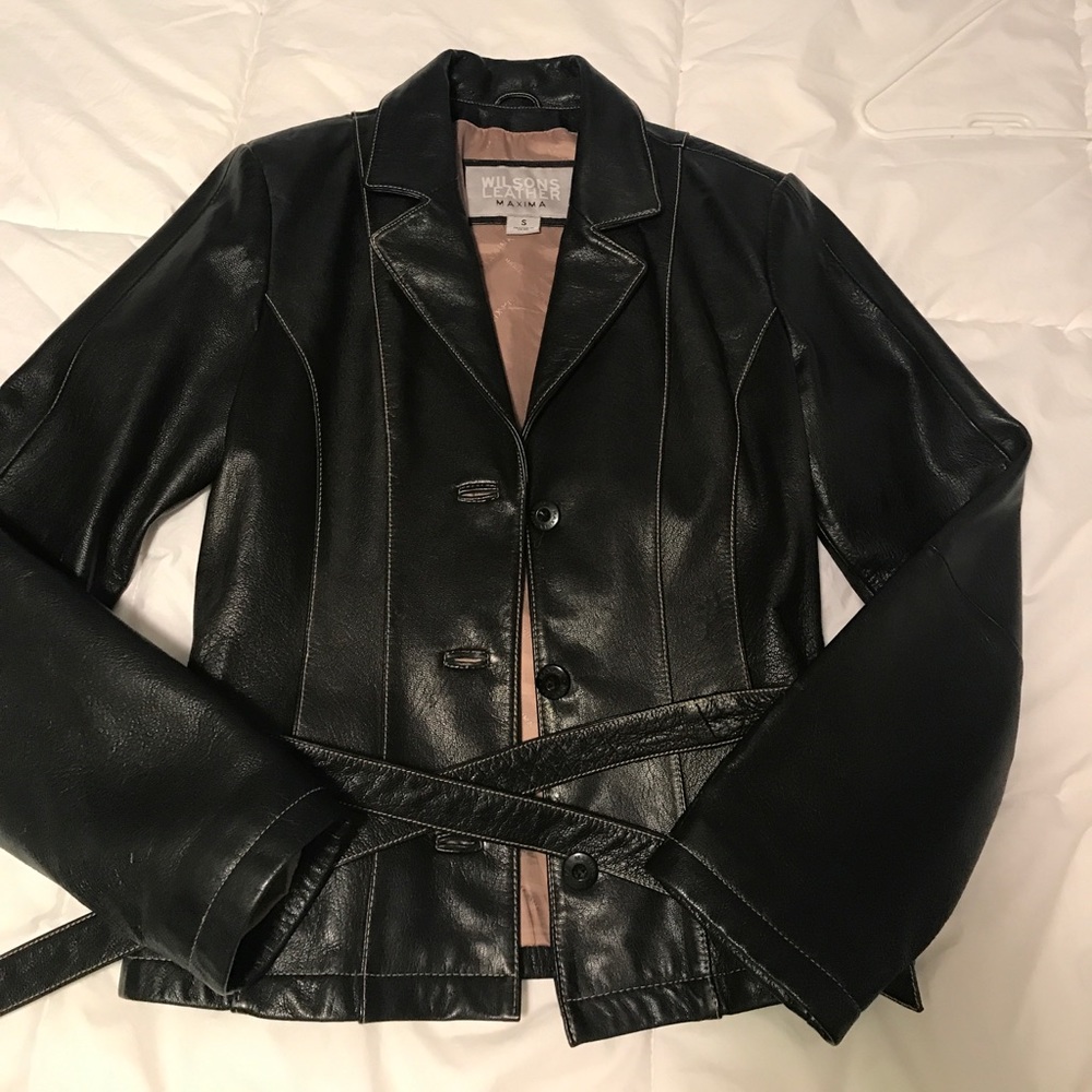 Wilson leather women's leather jacket with belt