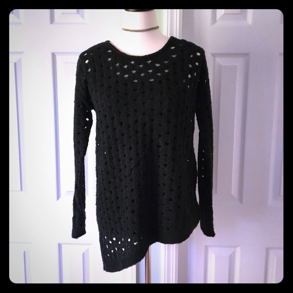 Bloomingdales Aqua black asymmetric sweater