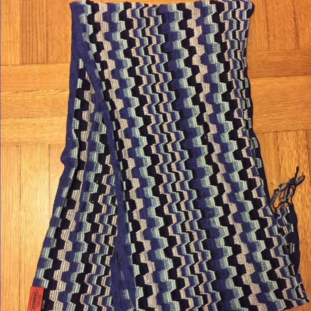 Missoni Blue Abstract Print Scarf
