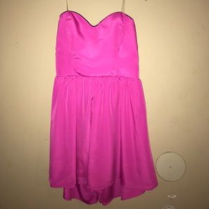 Hot pink strapless dress