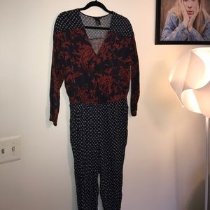 H&M Patterned Long Sleeve Romper