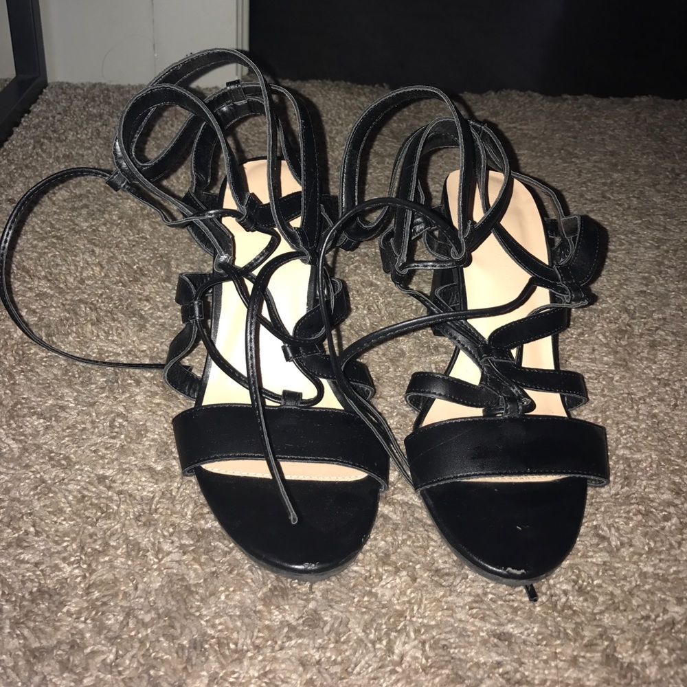Black Lace Up Heels