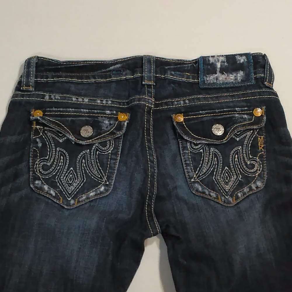 MEK Denim Oaxaca Boot Cut Jeans sz 28 Distressed