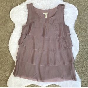 J. Crew silk tiered tank