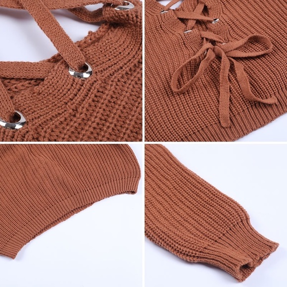 'Brooke' Lace Up Sweater - Picture 5 of 5