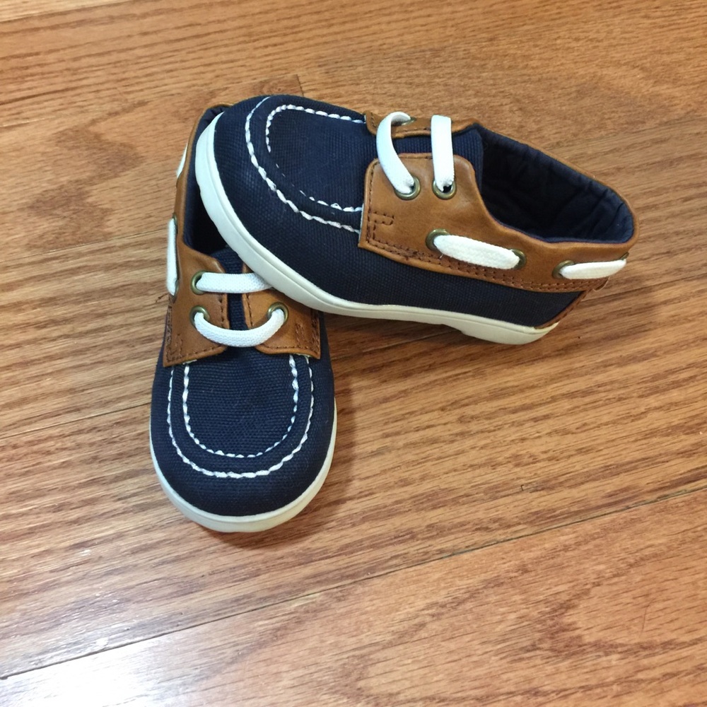 H&M blue tan loafer 20-21 4 5