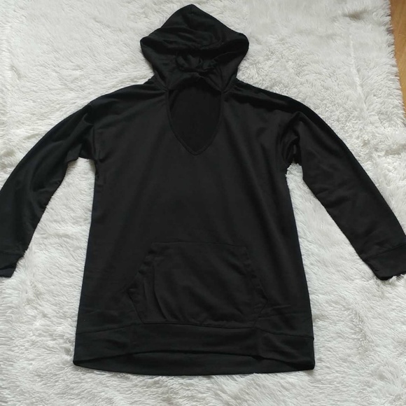 ▪LAST ONE▪"Cold Breeze" Black Hoodie Sweater Dress - Picture 5 of 6