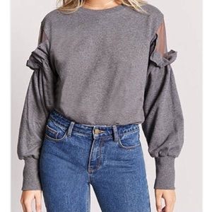 Mesh-Shoulder Sweatshirt