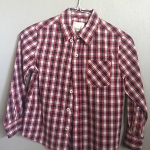 Peek Kids Red, Navy, White Button Plaid shirt