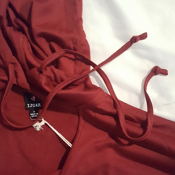 ❌SOLD❌"Wine Not" Burgundy Hoodie Sweater Dress - Picture 2 of 8