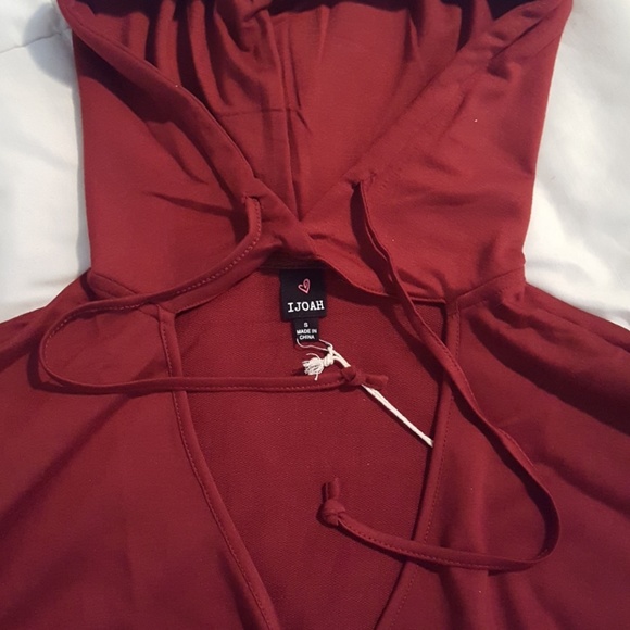 ❌SOLD❌"Wine Not" Burgundy Hoodie Sweater Dress - Picture 3 of 8