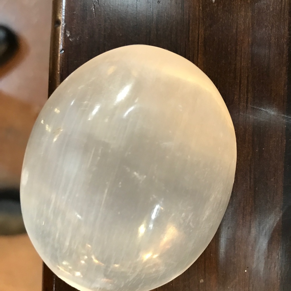 Palm size polished selenite
