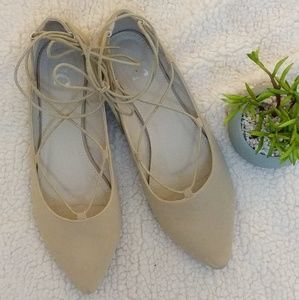 Donating 2/15 pointy toe lace up ballet flats