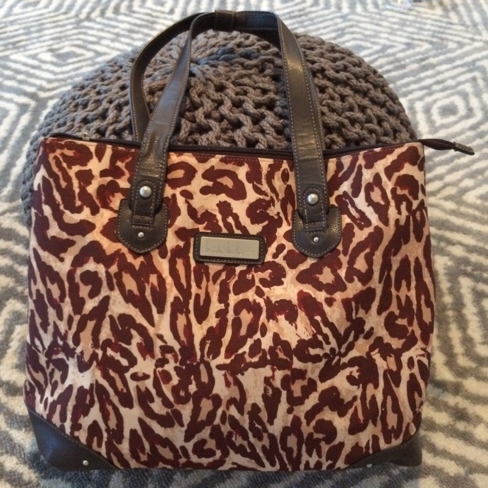 Nicole Miller leopard cheetah purse/carry on
