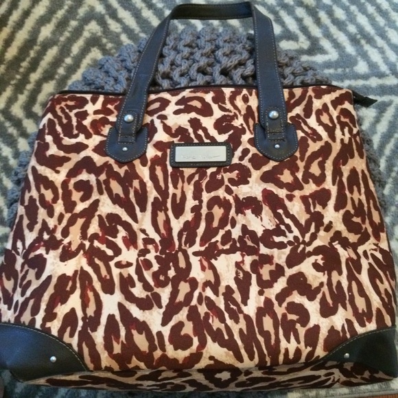 Nicole Miller leopard cheetah purse/carry on - Picture 2 of 5