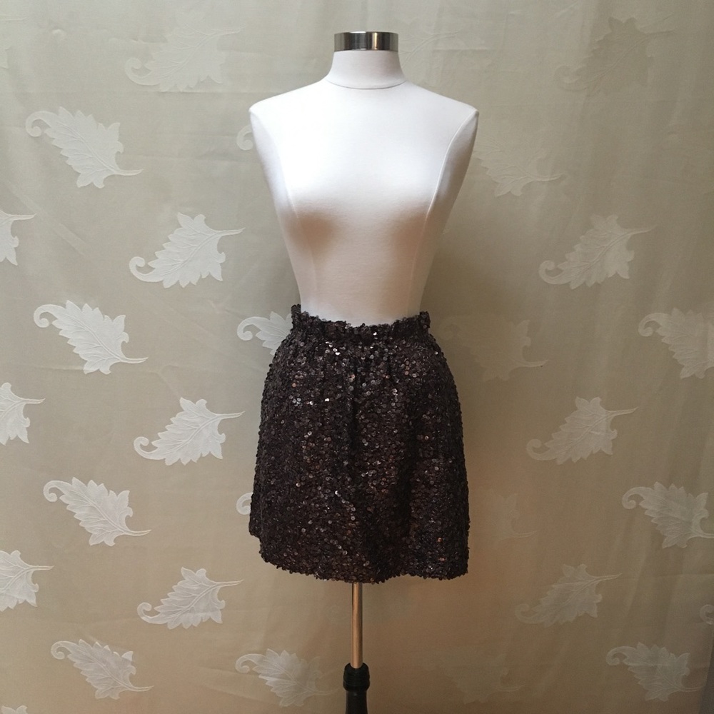 J Crew Collection Bronze Sequence Skirt