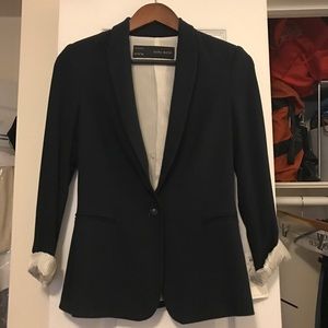 Zara deep navy blue blazer. Never worn, with tags