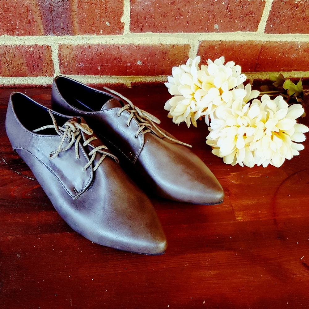 Pointed Toe Oxfords Brown Classic - Picture 2 of 5