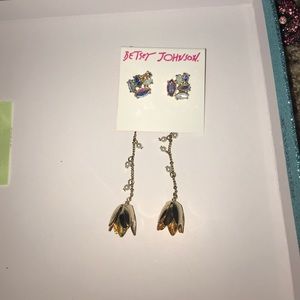 Betsey Johnson drop earrings. Never worn!!