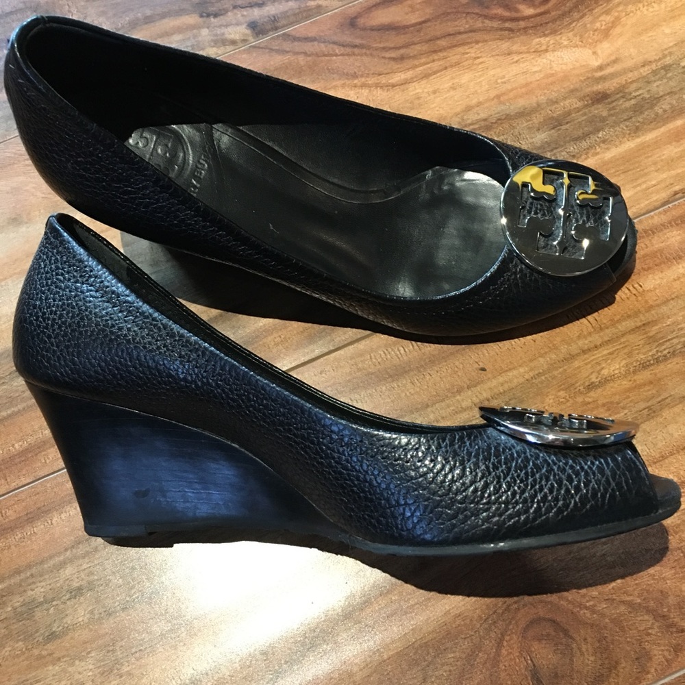 EUC Tory Burch Peep Toe Wedges