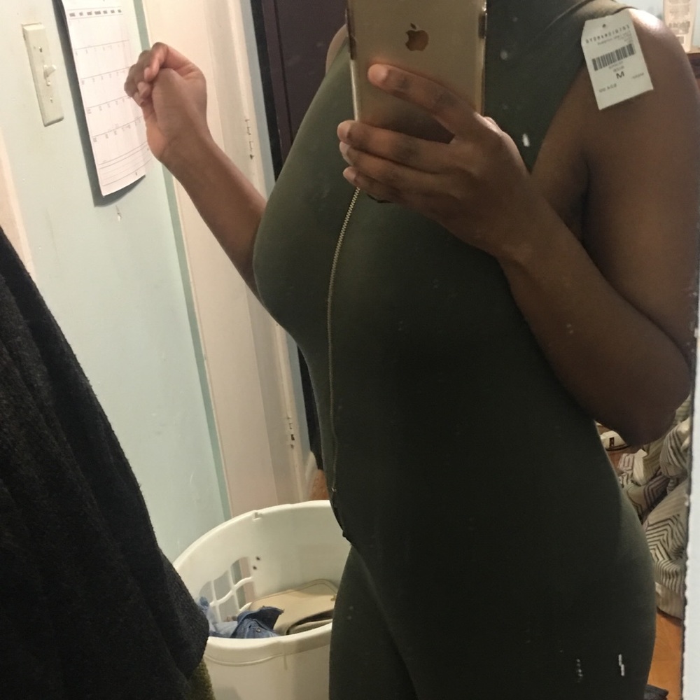 Olive Green Sleeveless  Foxy Lady Jumpsuit