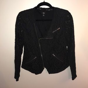 Black Lace Moto Jacket