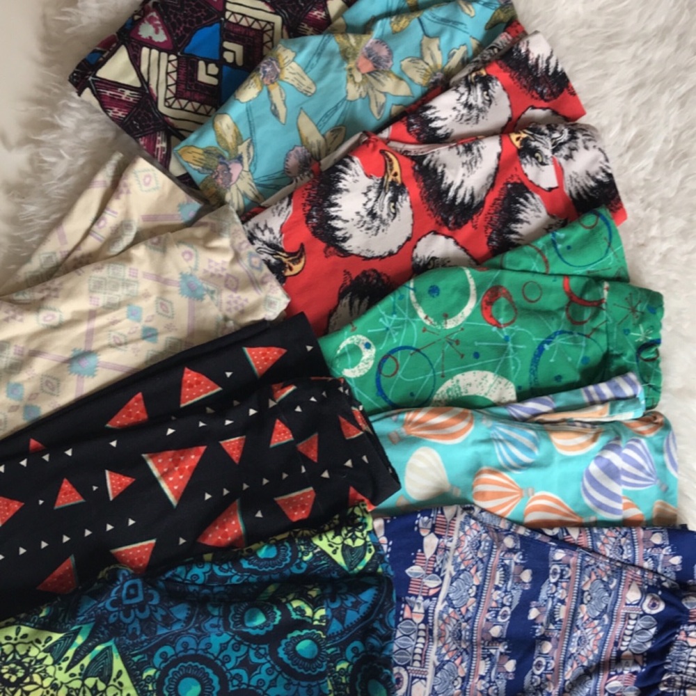 Lot of 9 used kids s/m Lularoe leggings