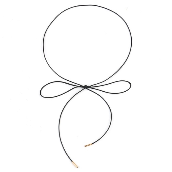 dainty bow choker in black - Picture 2 of 2