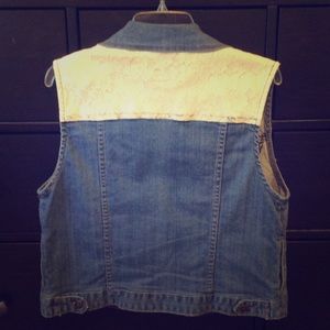 Denim lace vest