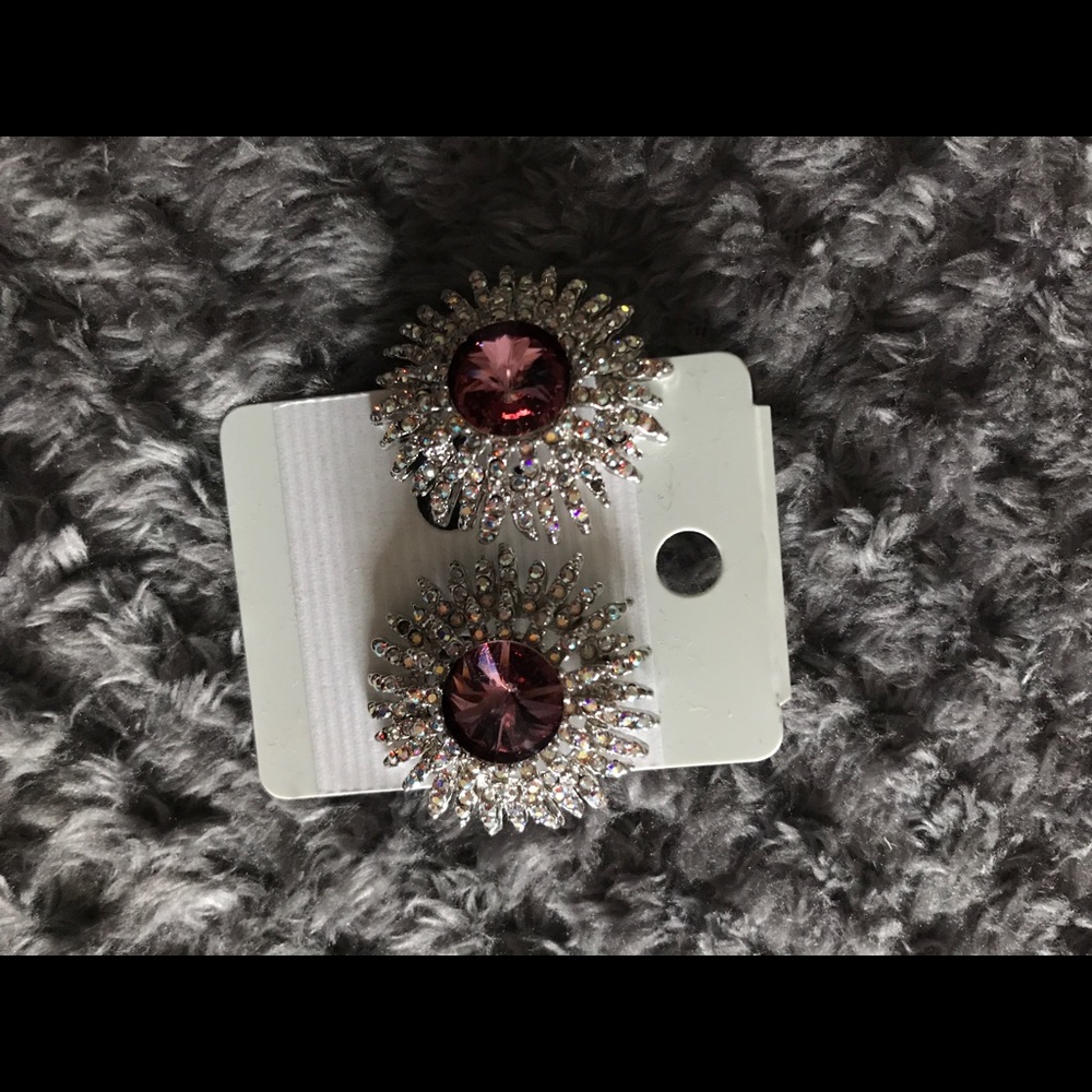 Silver and purple earrings NWT