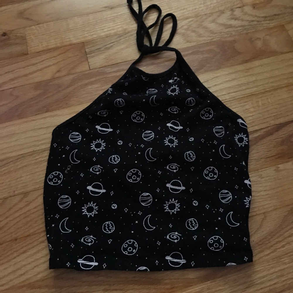 Space halter crop top