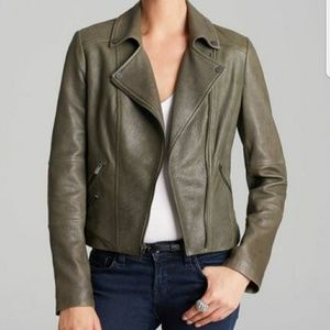 Bcbg Green Leather Jacket