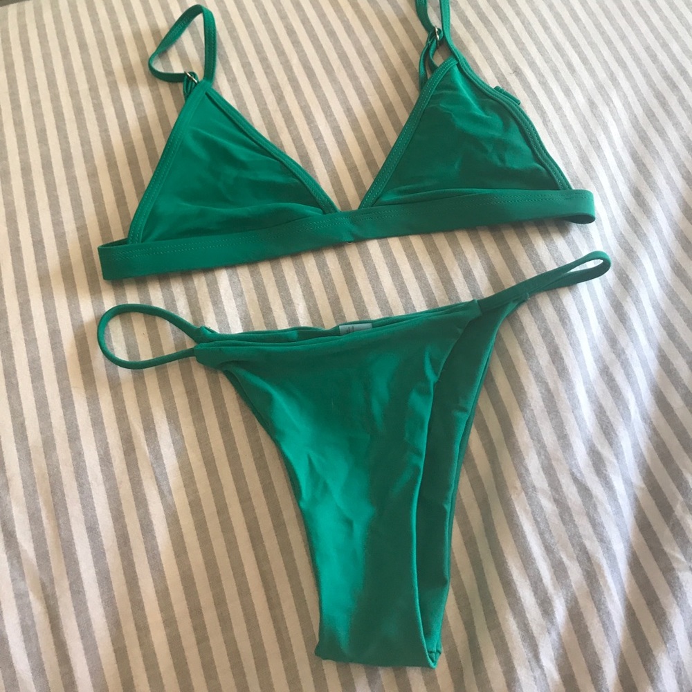 Emerald green swimsuit