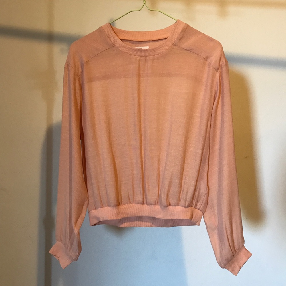 URBAN OUTFITTERS salmon pink see-thru top