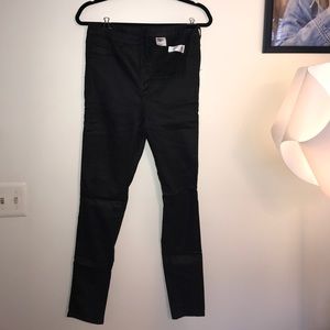 H&M Skinny High-Waisted Coated Jeans