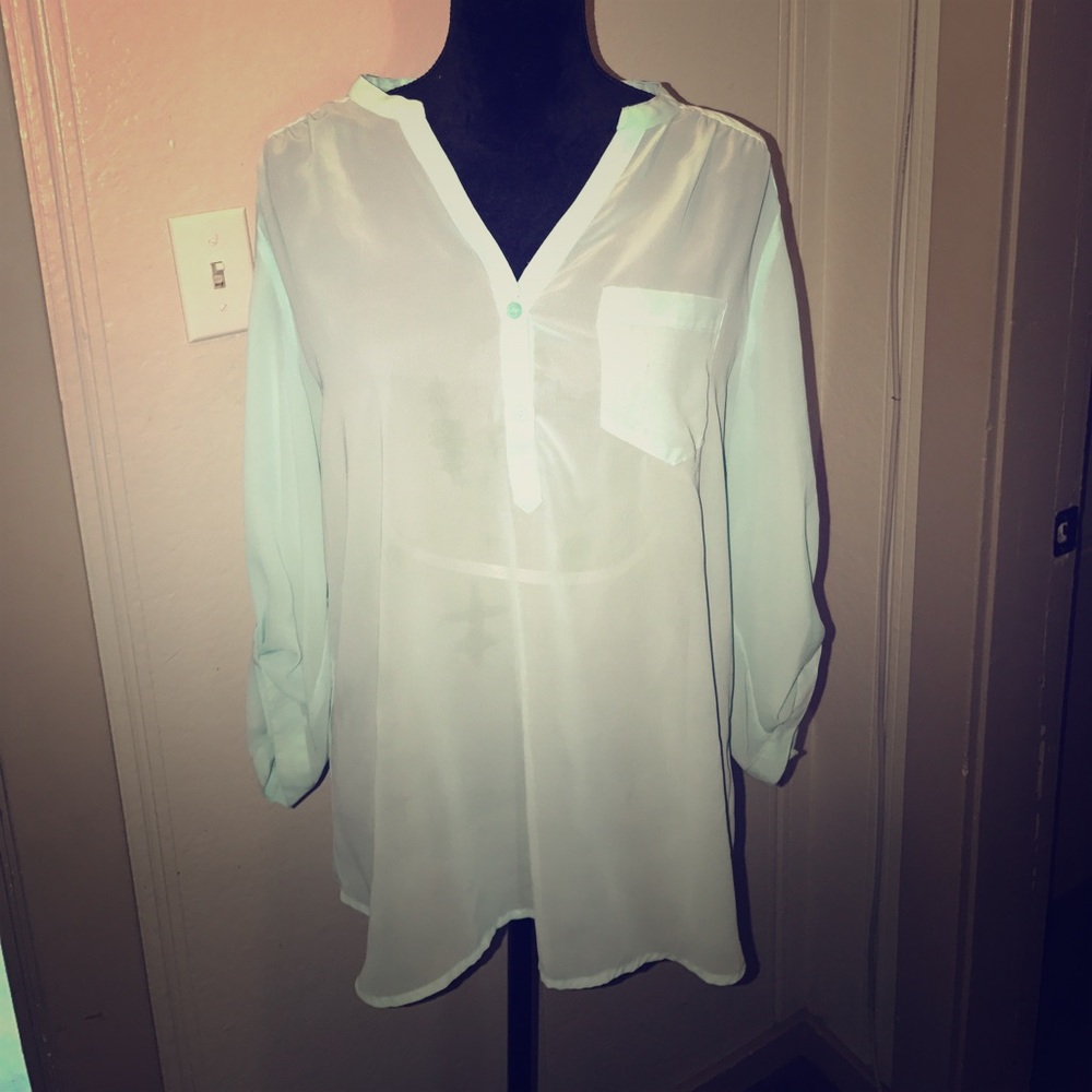 Light Blue Chiffon Blouse