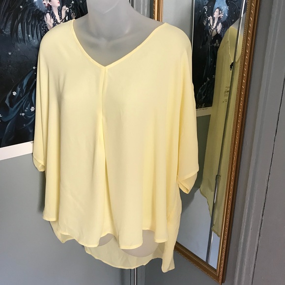 Bobeau Tops - Bobeau Sheer Yellow Blouse